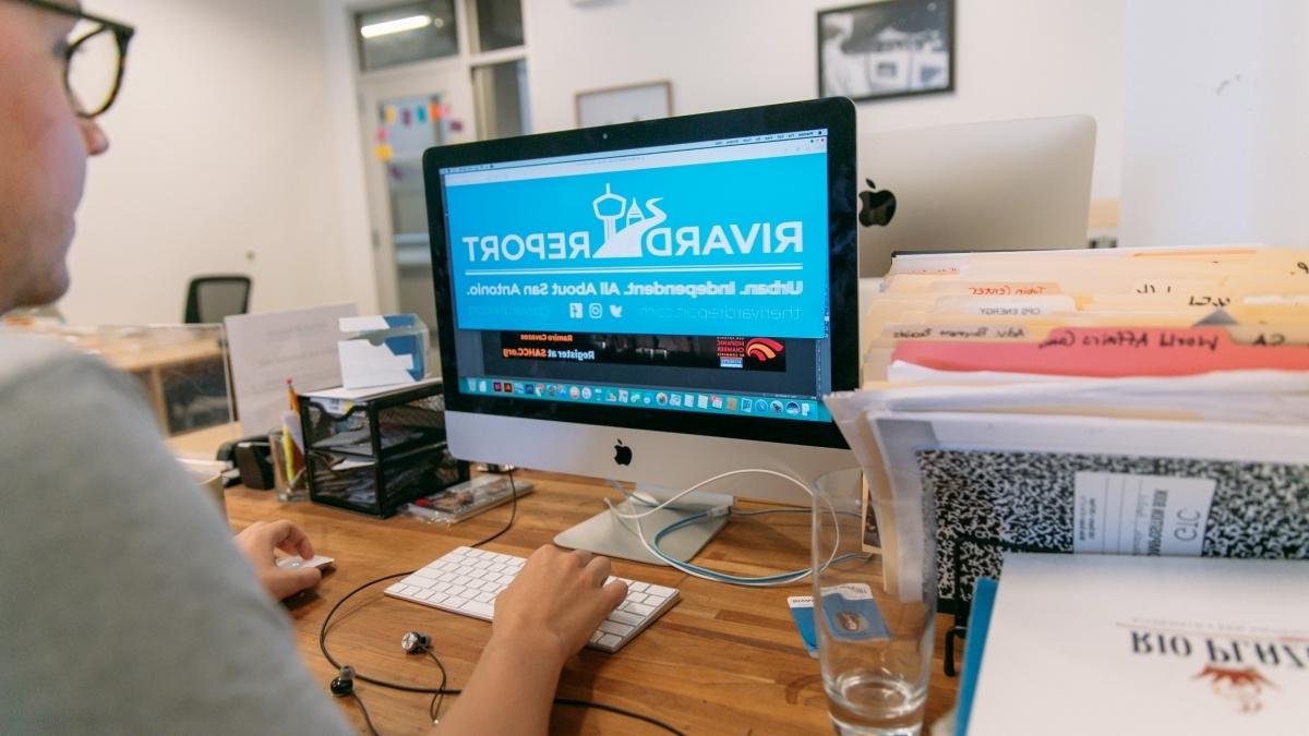 Student works on a computer for Rivard Report